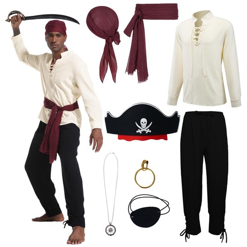 Pirate costume mens piece - pirate,
